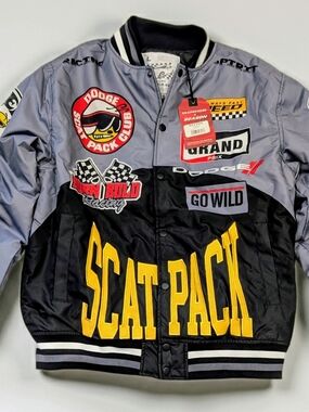 Dodge Hellcat Scat Pack Varsity Bomber Racing Jacket Men's L NWT
